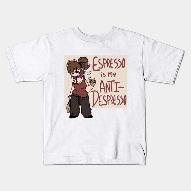 Espresso is my Anti-Depresso Kids T-Shirt by BefishProductions
